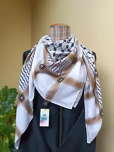 AW03 Muslim Women Islamic Palestine Hijab Turkey Square Scarf Al-Aqsa Keffiyeh - Picture 1 of 9