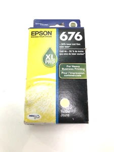 GENUINE Epson 676 Yellow Ink Cartridge XL PRO T676XL420 Factory Sealed 7/2015 - Picture 1 of 6