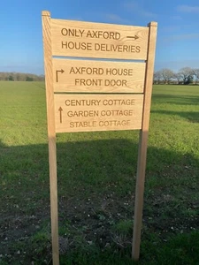 MEHRRICHTUNG MASSIV EICHE GRAVUR SCHILD EICHE LEITER HAUSNAME POSTSCHILD - Bild 1 von 4