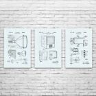 Retro Tv Posters Set Of 3 Engineer Gifts Technology Art Tv Blueprint Wall Art