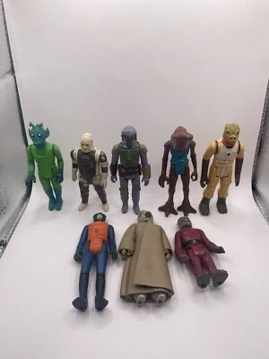Lote de 8 figuras de acción vintage originales de Star Wars Bounty Hunter Foto 1 de 4