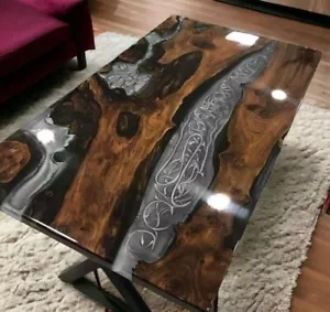 Epoxy Table, River Table,Handcrafted Epoxy River Table – Unique Live Edge Design - Picture 1 of 7