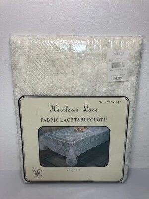 NEW Sultan's Linens Heirloom Lace Fabric Lace Tablecloth 54" X 54" - Image 1 of 4