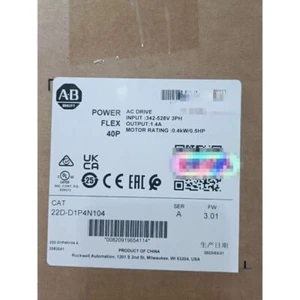 Unidad de CA PowerFlex 40P 22D-D1P4N104 AB PowerFlex - 0,4 kW (0,5 HP) marca en caja 1 pieza EE. UU. - Imagen 1 de 4