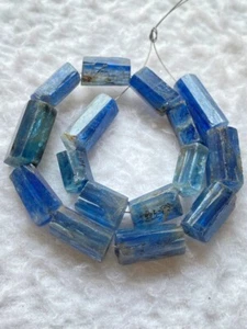 Collana perle pietre preziose sfaccettate cianite blu-perla misura 17-10 mm filo 8 pollici - Foto 1 di 6