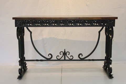 Late 20th Century Spanish Colonial Style Wrought Iron Console Table (AF1-238) Cover