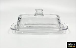 Glass Butter Dish with Handled Lid (Rectangular) Classic Covered