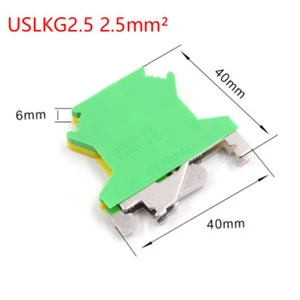USLKG2.5 2.5mm² Screw Ground DIN Rail Terminal Block Earth Connector 800V 37A - Picture 1 of 5