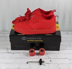 Youth 4 5 Triple Red Heelys With Wheels Tool Laces Box The Original Wheeled Shoe - Picture 1 of 15