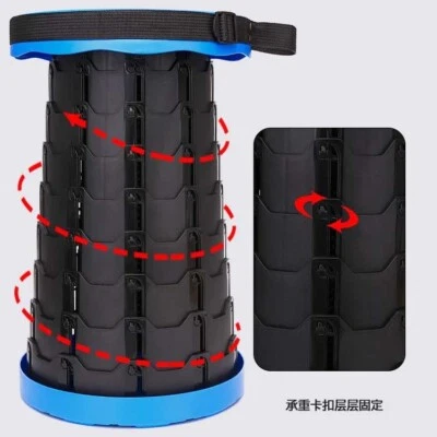 Tragbarer Klappstuhl Höhenverstellbar Hocker Klapphocker Teleskop Schemel 150 YF - Bild 1 von 4