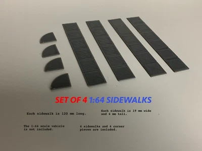 1/64 Scale Sidewalks for City Diorama (S Scale City Accessories) SET of 4 - Image 1 of 4