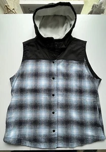 American Hooded Vest Button Up Lightweight Casual Hoodie Woman’s Sz XL - Picture 1 of 5