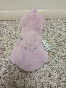 Vintage NWT Flopsies 12” A&A Aurora Plush Amethyst Hippo Beanbag Toy purple Rare - Picture 1 of 10