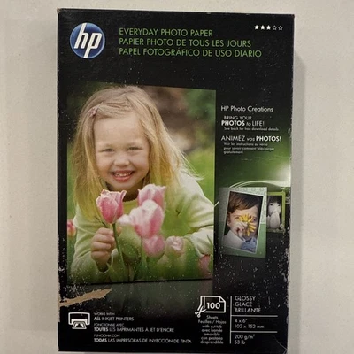 HP Everyday Photo Paper 4x6 Glossy 100 Sheets - New/Sealed - Image 1 of 4
