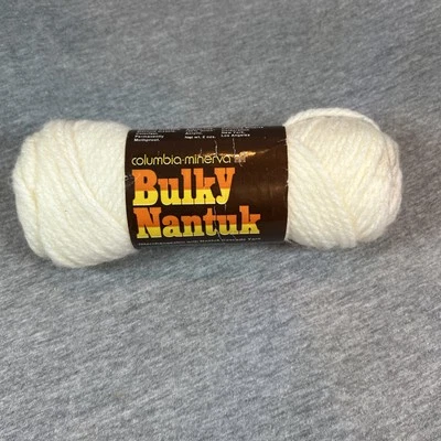 Raro 1 madeja NantukBulky Columbia Minerva Vintage acrílico hilo natural BLANCO Foto 1 de 4