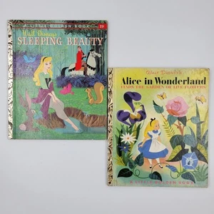 Vintage Little Golden Book Disney Sleeping Beauty & Alice in Wonderland *ISSUE - Imagen 1 de 18