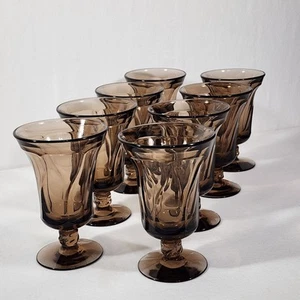 4 vasos de té helado Fostoria Jamestown copa marrón humo de colección 1961-1980 - Imagen 1 de 9