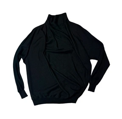 VINTAGE Gianni Versace women’s L Large black solid wool pleated sweater EUC - Image 1 of 4