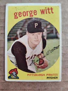GEORGE WITT Pittsburgh PIRATES 1959 TOPPS Baseball Card #110 - Picture 1 of 2