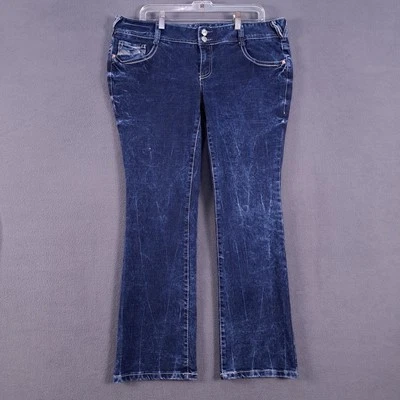 Amethyst Jeans Womens 14 Blue Stretch Denim Curvy Bootcut Grunge Outdoor - Image 1 of 4