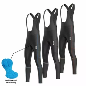 Mens "All Day" Bib Tights 3D Padded Thermal Pockets Winter Cycling Tights uk - Picture 1 of 4