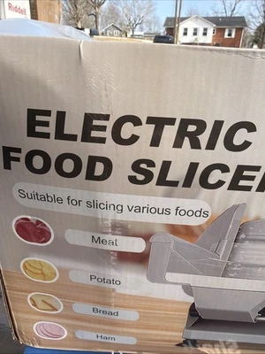 Cortadora eléctrica de carne y alimentos Borlebbi, 200 W con 2 cuchillas y bandeja - Caja abierta Foto 1 de 2