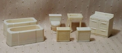 MUEBLES MARX USADOS VINTAGE MINIATURA CASA DE MUÑECAS AGRUPACIÓN Foto 1 de 4