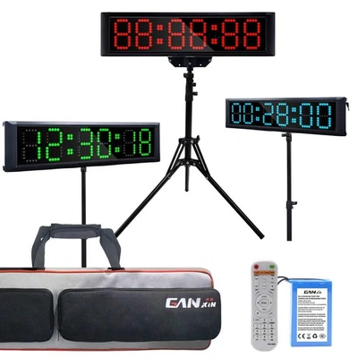 Reloj de carreras LED RGB con trípode y bolsa y batería, adecuado para eventos de carrera, pie de página... Foto 1 de 4
