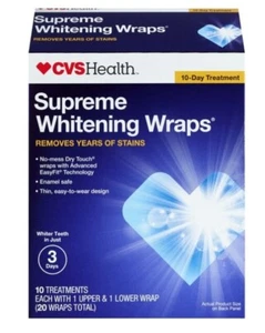 Health Supreme Whitening Wraps Removes Stains, 10 Treatments EXP 02/25 - Picture 1 of 2