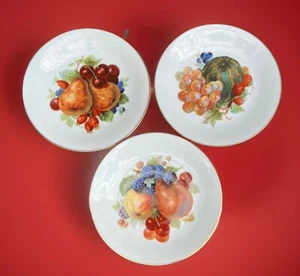 Marks & Rosenfeld M&R Made in France Set di 3 piatti bordo oro motivo frutta - Foto 1 di 12