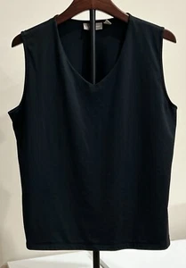 CROFT & BARROW Women's Top Pullover Sleeveless XL Black V-Neck Stretch Thick - Picture 1 of 7