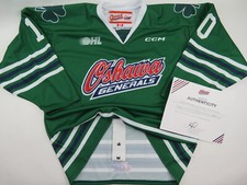 Oshawa Generals Game Issued St. Pats OHL Pro Stock Hockey Jersey Green 54 Ertel