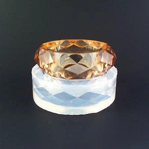 ALAMOULD CLEAR SILICONE MOLD, (MB082) CRYSTAL SHAPE BANGLE BRACELET - Picture 1 of 8
