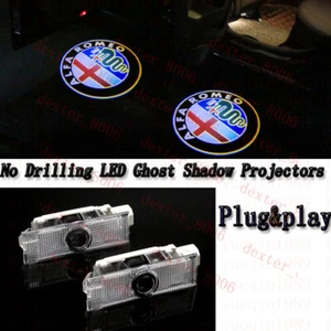 Alfa Romeo Car Led Light Door Emblem Projector For Giulietta Stelvio Giulia - Picture 1 of 10