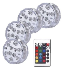 Rgb Remote Control Underwater Submersible Led Lights/Battery Operated Waterproof - Picture 1 of 24