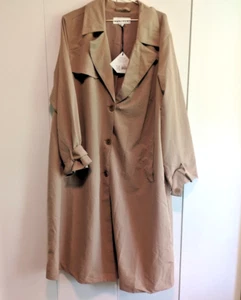 Ava & Viv Damen langer Trenchcoat Größe 1x hellbraun plus OHNE GÜRTEL - Bild 1 von 8