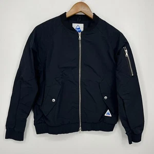 Cape Heights Bomber Jacket Adult Size S Black Full Zip Pockets Nylon - Picture 1 of 10
