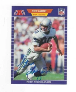 Autographed Signed STEVE LARGENT Seattle Seahawks 1989 Pro Set Card #396 w/COA - Picture 1 of 1