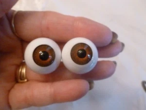Antique Style Doll Eyes+ Size 22mm Brown acrylic+ by Tallina's - Picture 1 of 4