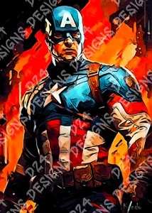 Captain America Custom Artwork 11x17 Steve Rogers Marvel, Chris Evans, MCU, - Bild 1 von 1