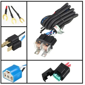 New H4 Negative-Switched LED Headlight/Lamp Bulb Relay Wiring Harness Plug Kit - Picture 1 of 12
