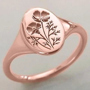 Simple Women Jewelry Ring Fashion Luxury Galsang Flower Size 5-11 - Picture 1 of 8