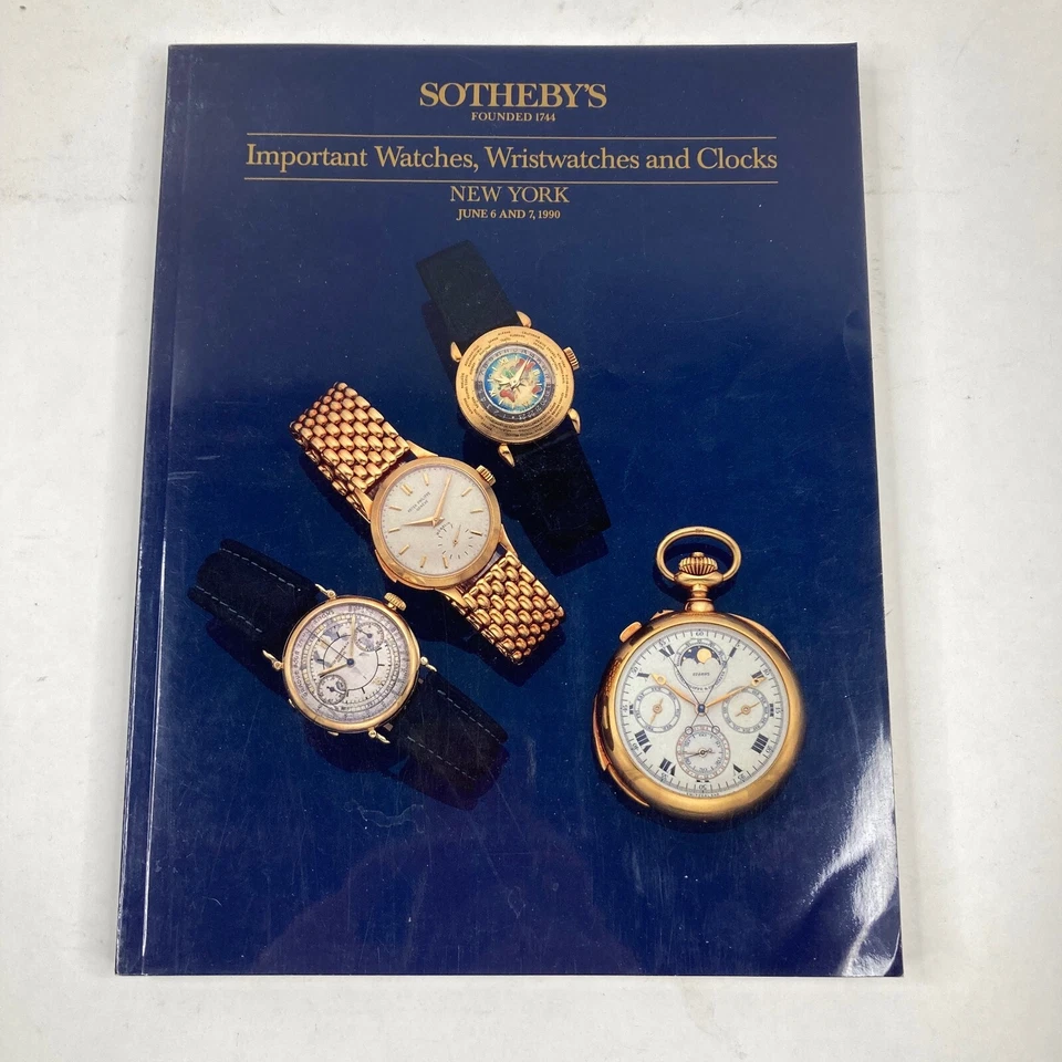 Sothebys New York IMPORTANT WATCHES WRISTWATCHES CLOCKS Jun 1990 Auction Catalog - Image 1 of 1