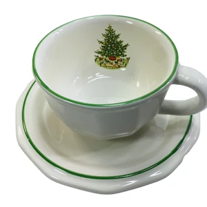 Pfaltzgraff USA Heritage Christmas Cup & Saucer Set Stoneware Train Replacement - Picture 1 of 12