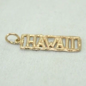 100% Genuine 14k Solid Yellow Gold HAWAII Souvenir Pendant or Charm - Picture 1 of 7