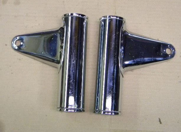 MOTO-GUZZI V50 V65 PAR FUNDAS HORQUILLA CROMADAS Y SOPORTES FAROS Foto 1 de 1