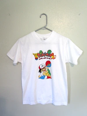 Vtg Y2K Pokemon Youth T Shirt Size 14-16 Charmander Pikachu Squirtle Bulbasaur - Image 1 of 4