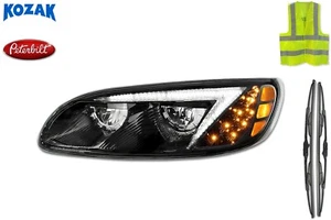Faro LED negro (lado izquierdo del conductor) PETERBILT 330 335 384 386 387 + JUEGO - Imagen 1 de 7