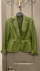 LAFAYETTE 148 grüner Leder-Blazer mit einem Knopf, Größe 4 - Bild 1 von 10