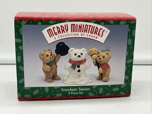 Hallmark Merry Miniature 1997 Snowbear Season 3 piece Set - FREE SHIPPING - Picture 1 of 4